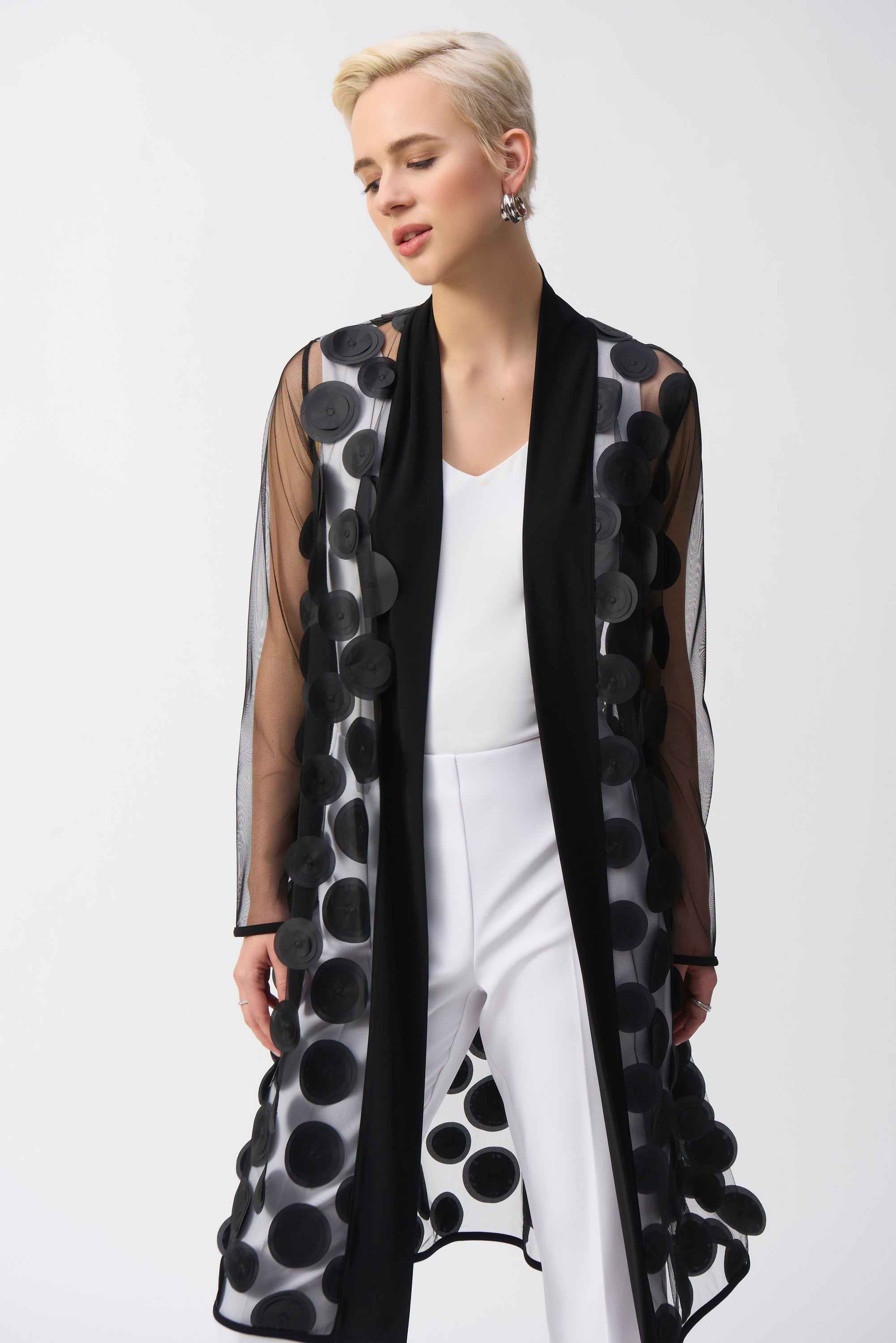 Joseph Ribkoff Gauze Straight Cover-up Black 251025-11 main image 1