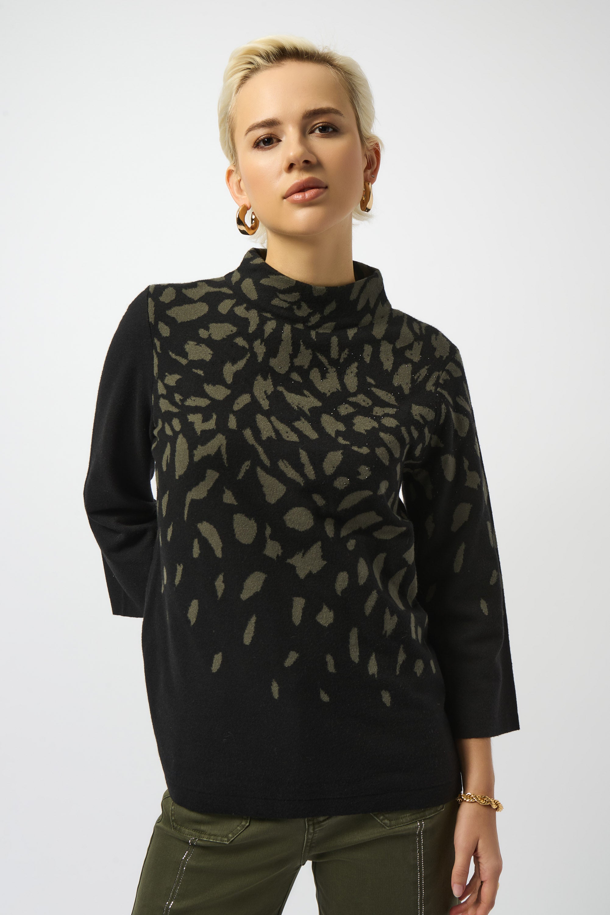 Joseph Ribkoff T Animal Print Roll Neck Top 223188 178 main image 1