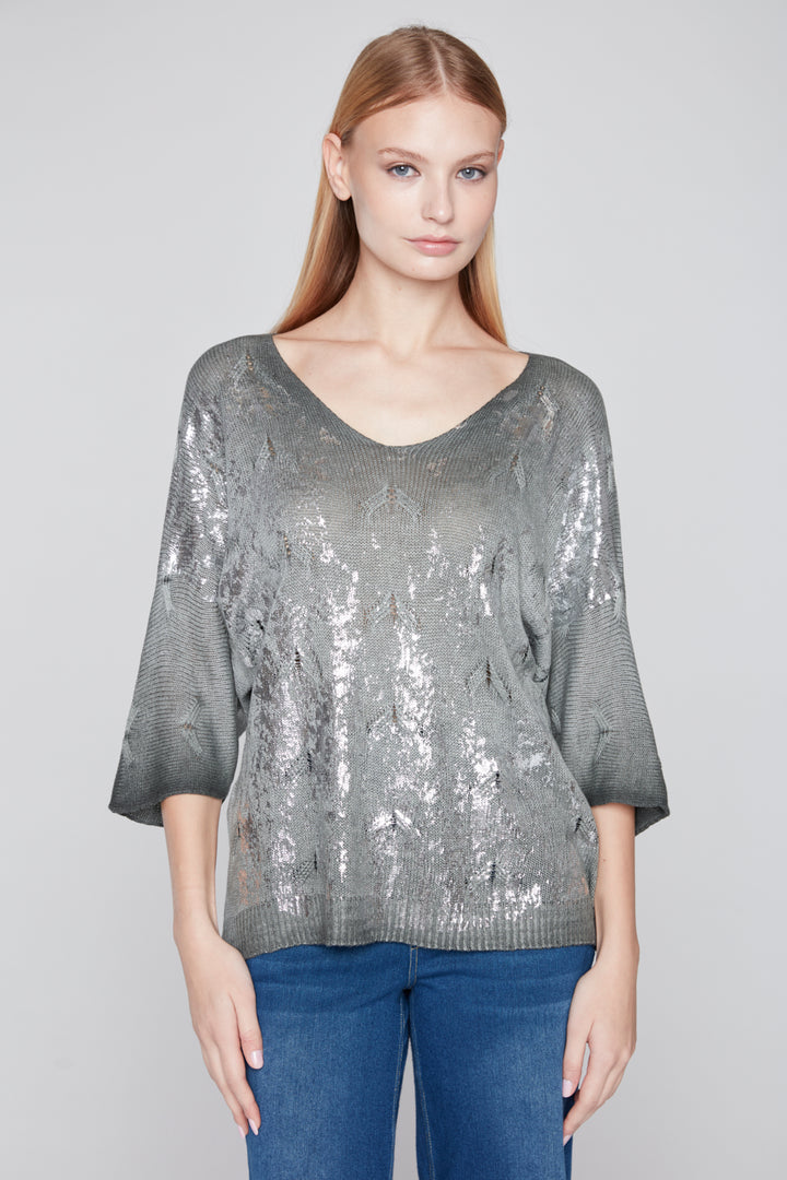 Compli K Novelty Sweater With Foil Design 1003