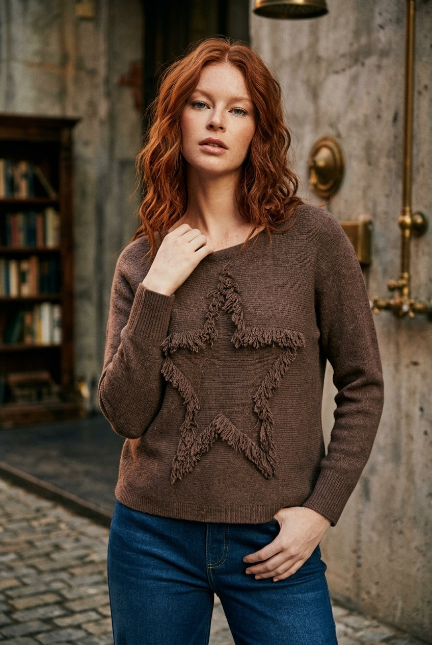 Compli K Novelty Sweater With Star 1008