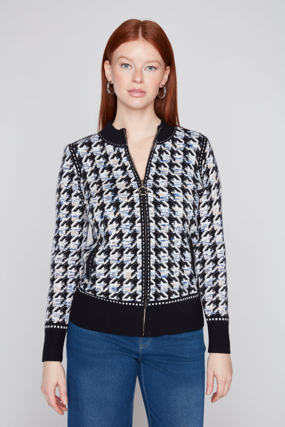 Compli K Novelty Zip Front Sweater 1013