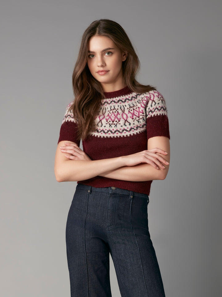 Short Sleeve Raglan Ski Sweater