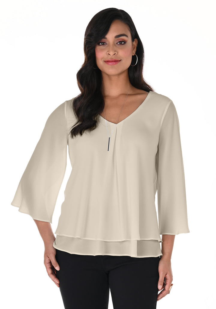 Casual V-neck Top Style 176335Ext2
