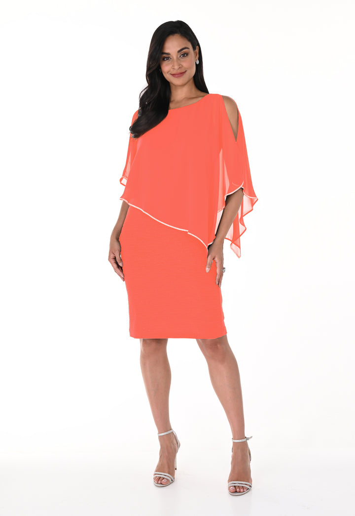 Rhinestone-Trim Layered Sheath Dress Style 219203Ext
