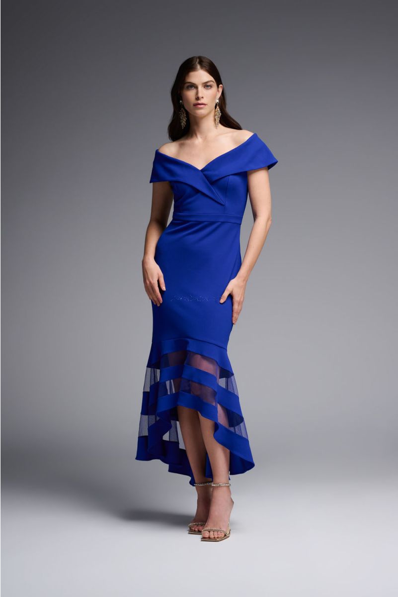 Joseph Ribkoff High-Low Sheer Panel Drop Shoulder Dress 223743 – TYH  Boutique