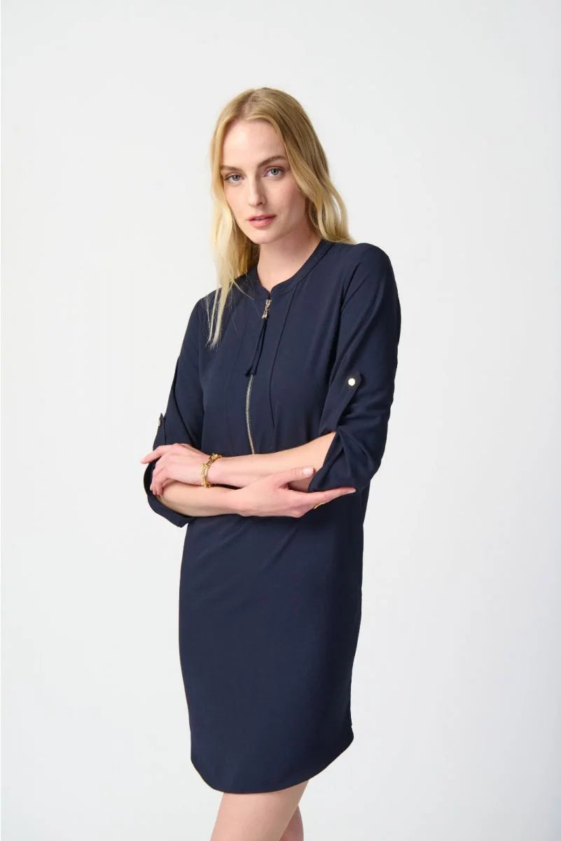 Joseph Ribkoff Front Zip Above The Knee Length Dress Model 232201S24 ...