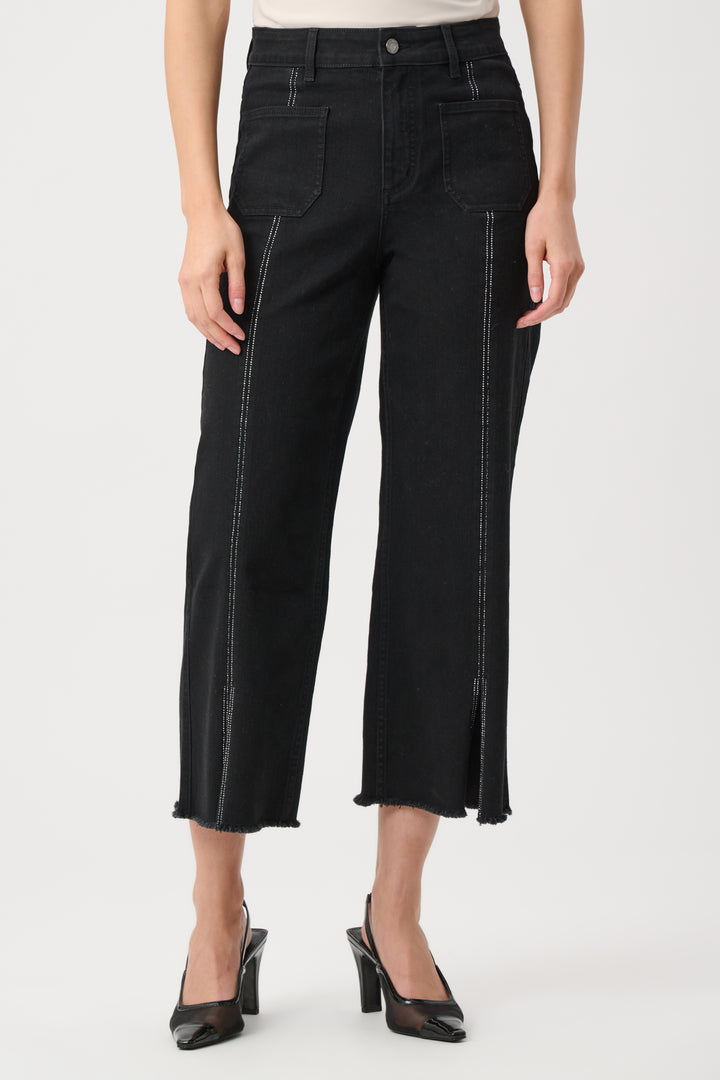 Culotte Jeans With Embellished Front Seam Style 241903F26