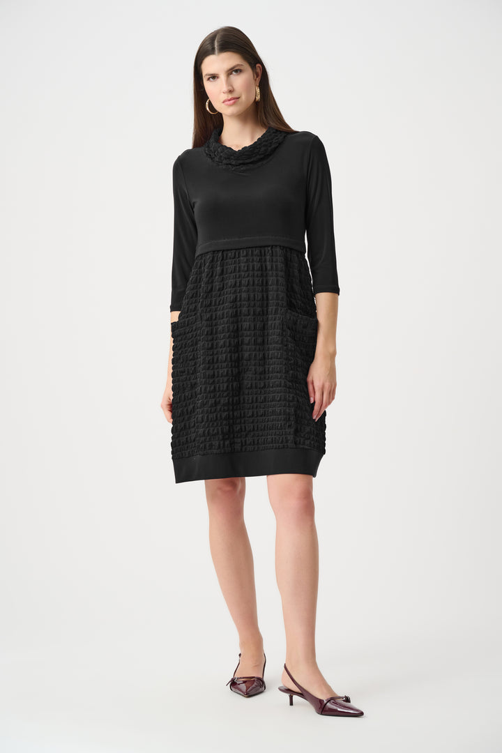 Jacquard And Silky Knit Cocoon Dress Style 243114F26