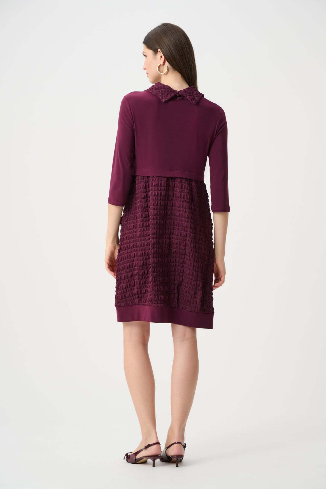 Jacquard And Silky Knit Cocoon Dress Style 243114F26