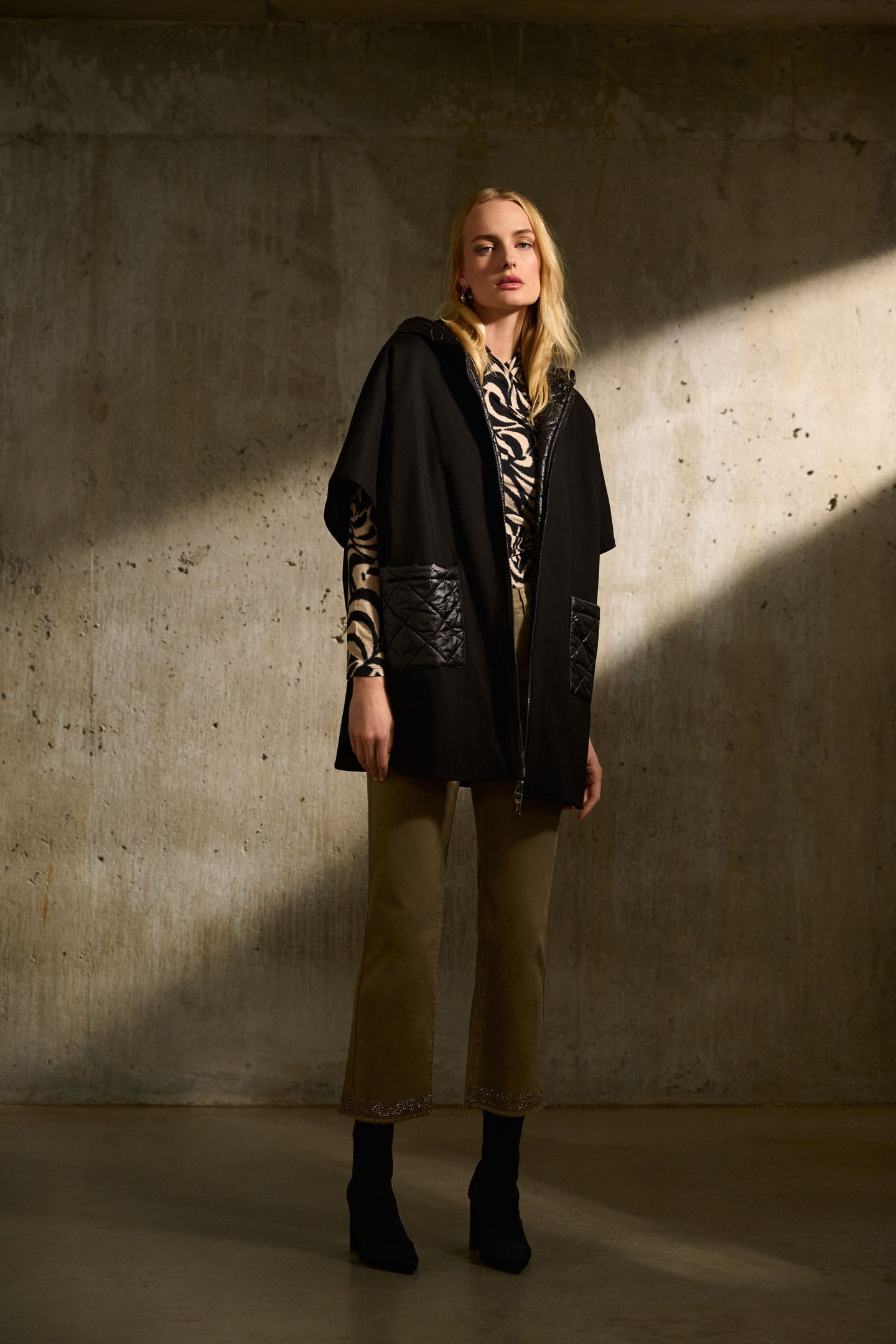 Joseph Ribkoff  Reversible Hooded Cape 243906