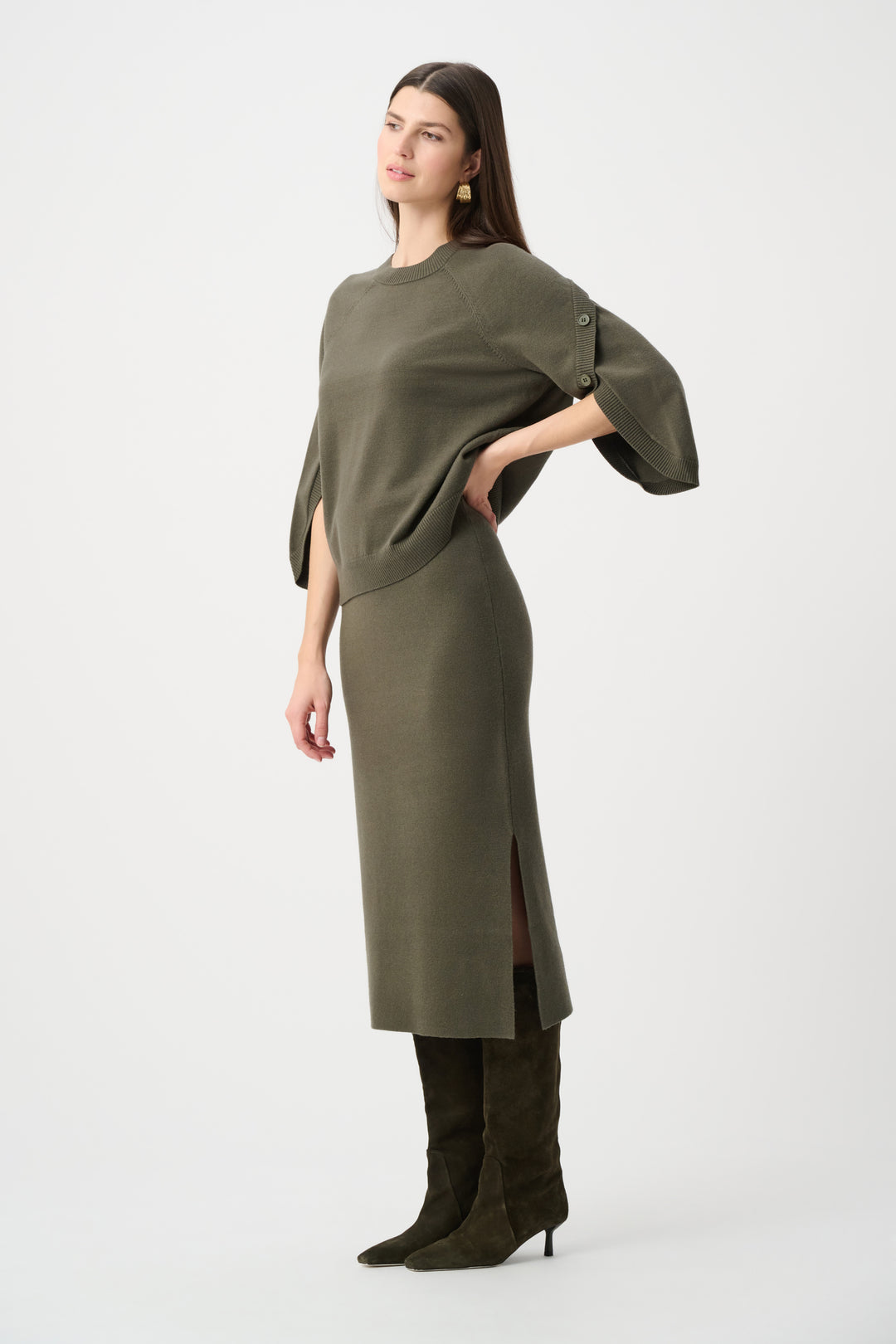 Sweater Knit Midi Skirt Style 243967F26