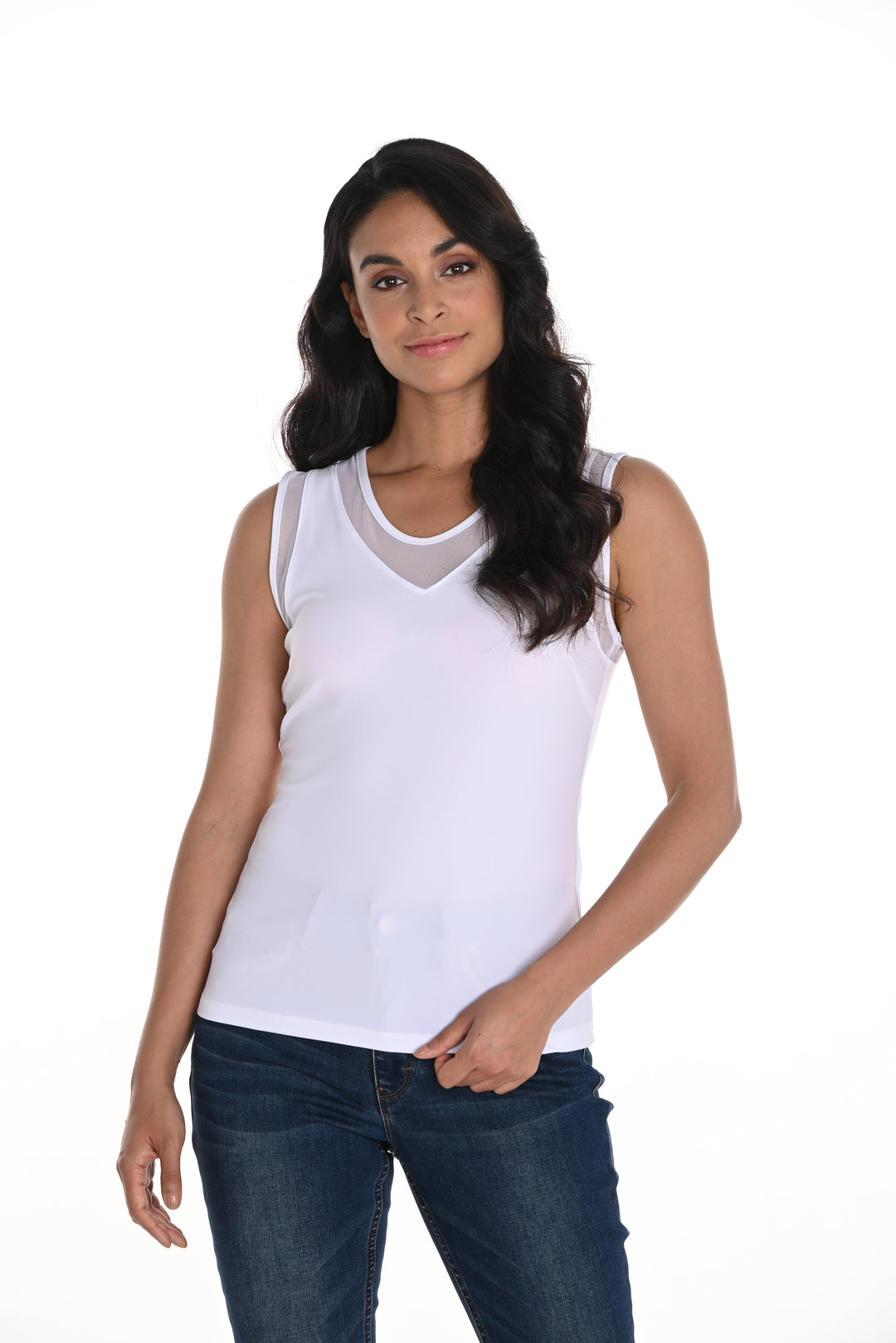 Sleeveless Mesh Top Style 246031