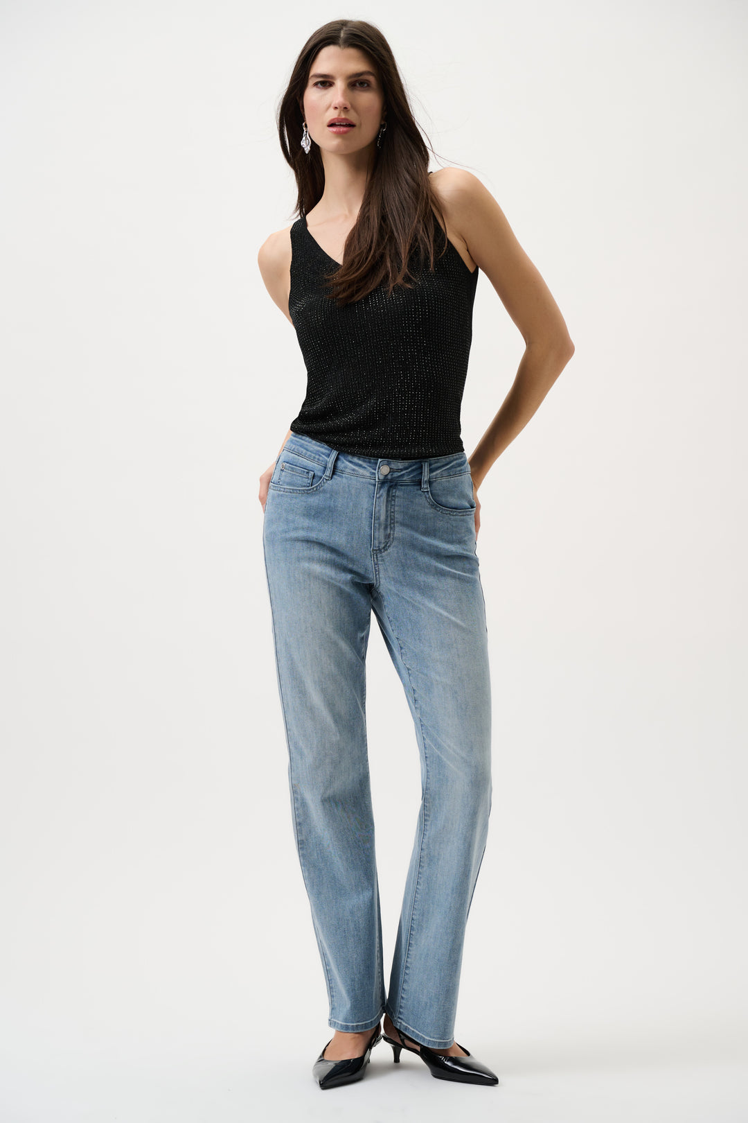 Metallic Knitted Camisole with Rhinestones 252915