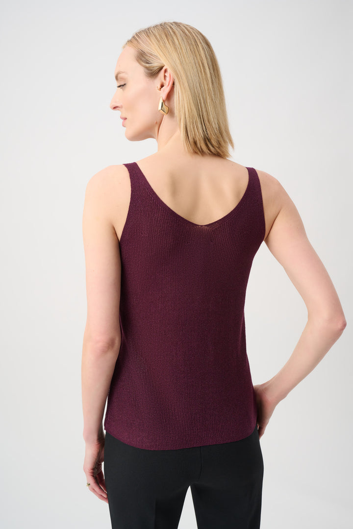 Metallic Knitted Camisole with Rhinestones Style 252915F26