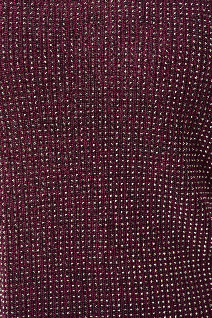 Metallic Knitted Camisole with Rhinestones Style 252915F26