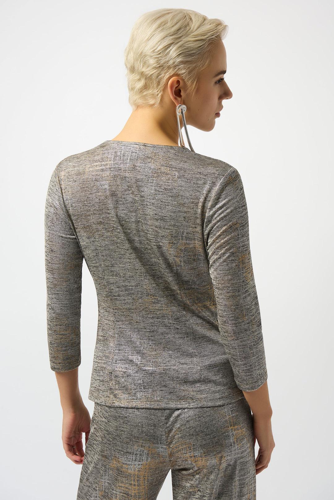 Joseph Ribkoff Foiled Melange Top 253087