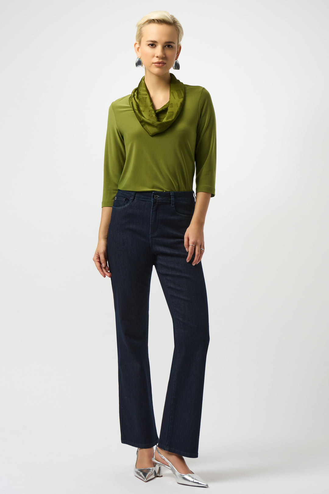 Joseph Ribkoff Satin Burnout Fitted Top 253211