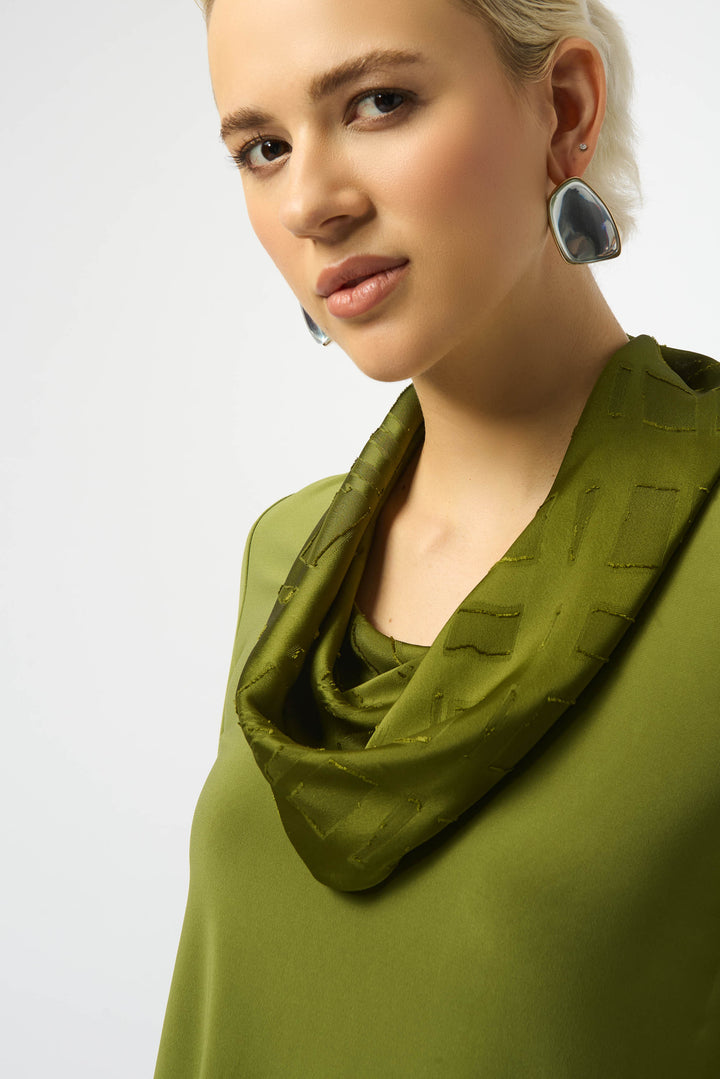 Joseph Ribkoff Satin Burnout Fitted Top 253211