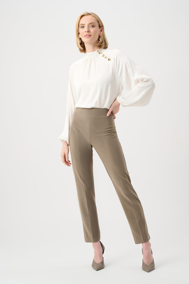 Melange Silky Knit Straight Leg Pull-On Pants Style 253295F26