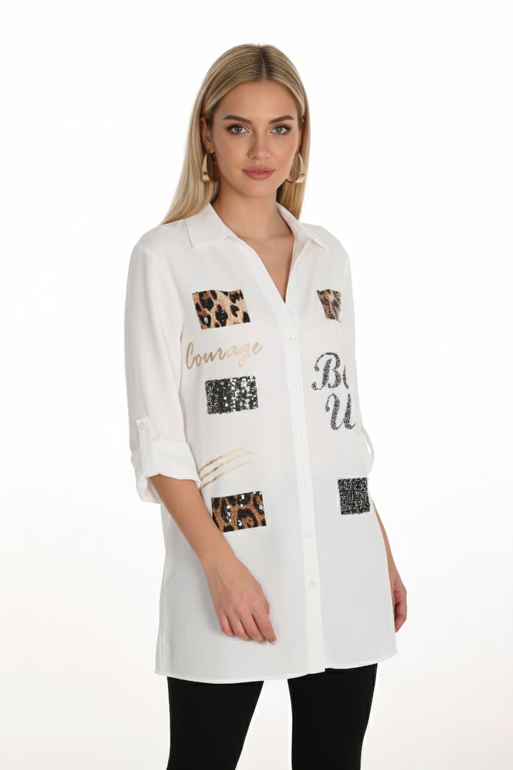 V-Neck Blouse Style 253824