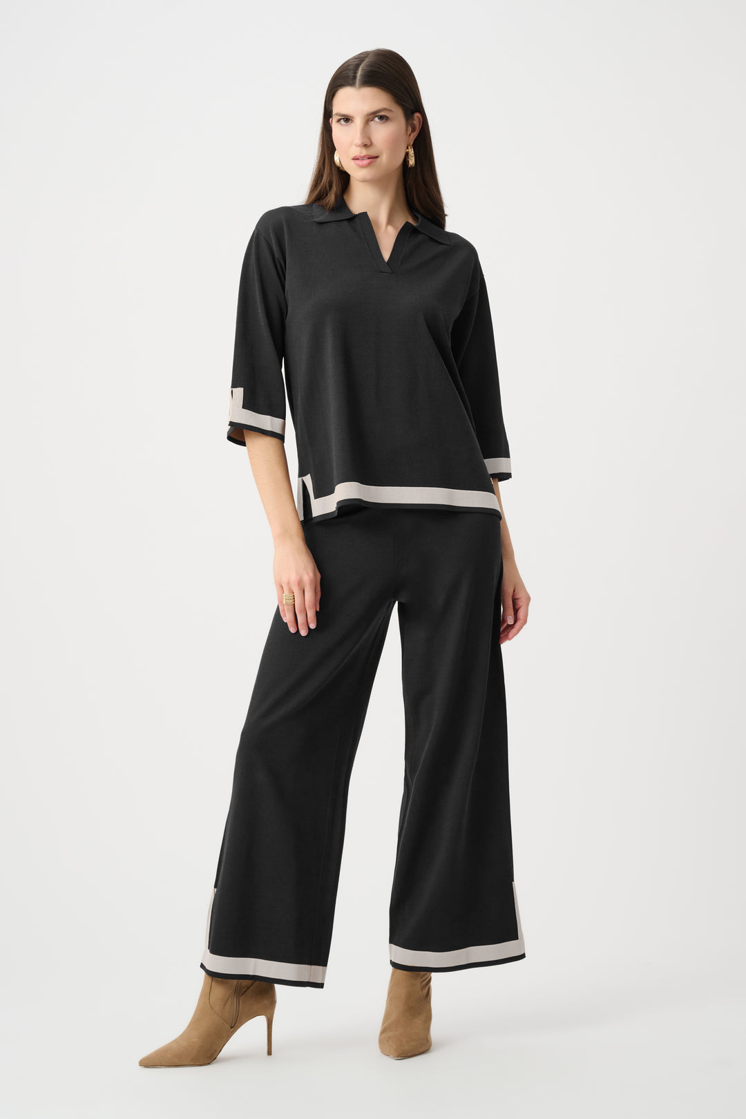 Sweater Knit Colour Block Culotte Pants Style 253910F26