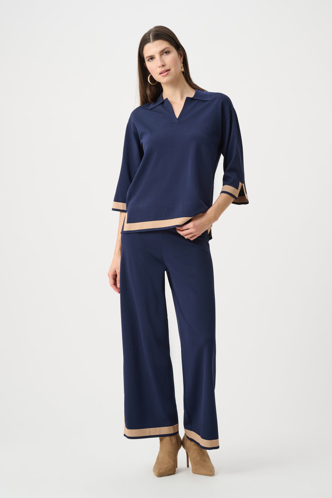 Sweater Knit Colour Block Culotte Pants Style 253910F26