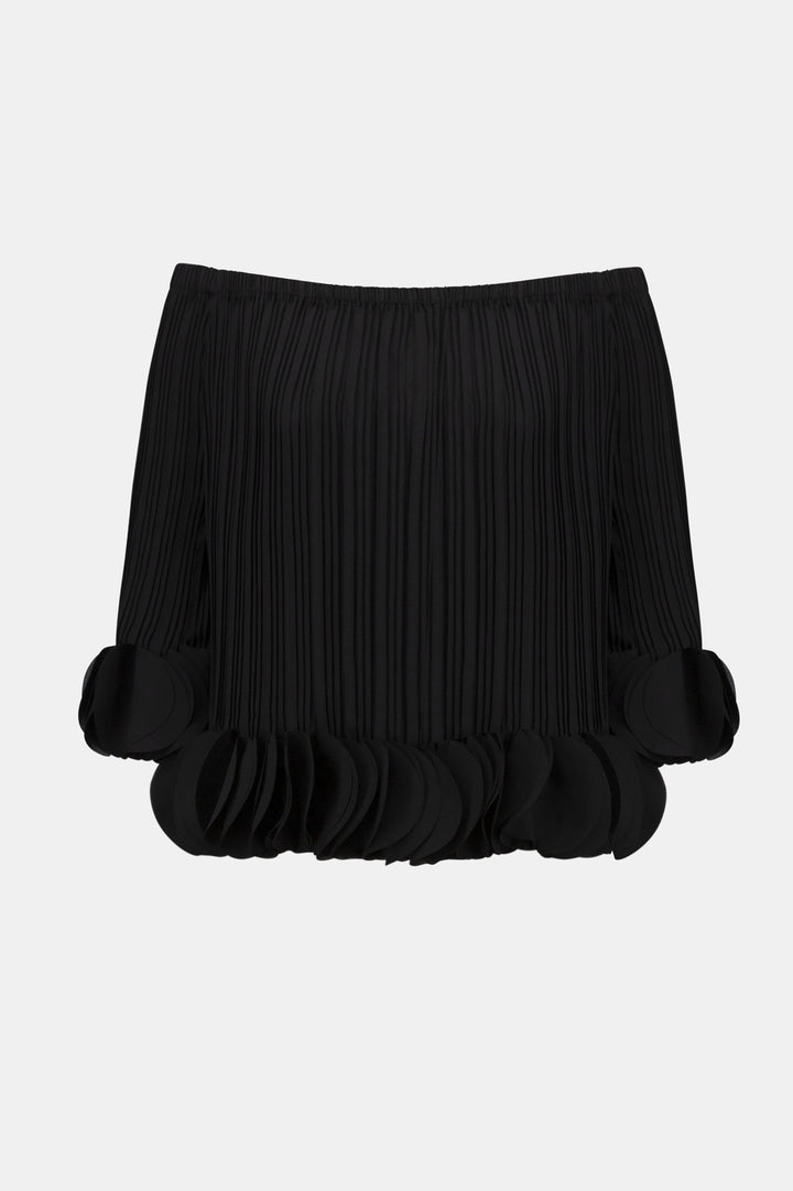 Georgette Off Shoulder Pleated Top 253939S26