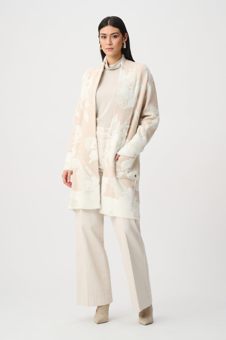 Abstract Jacquard Sweater Knit Long Cardigan Style 253956F26
