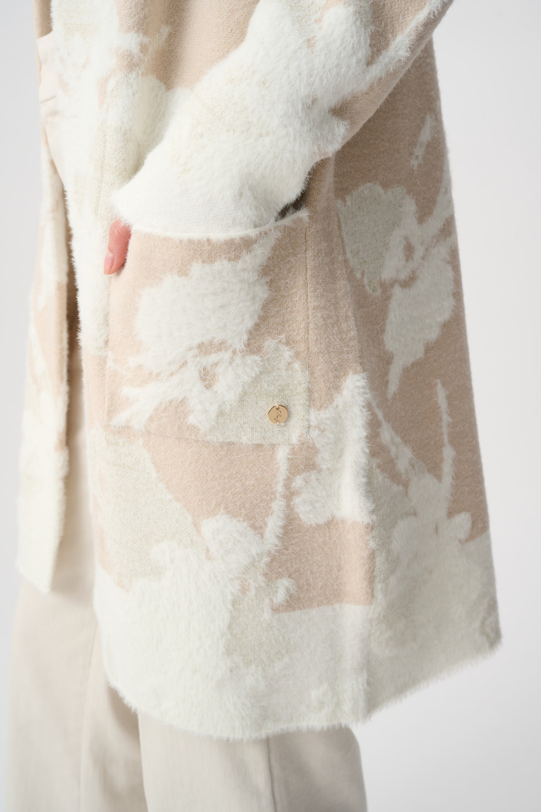 Abstract Jacquard Sweater Knit Long Cardigan Style 253956F26