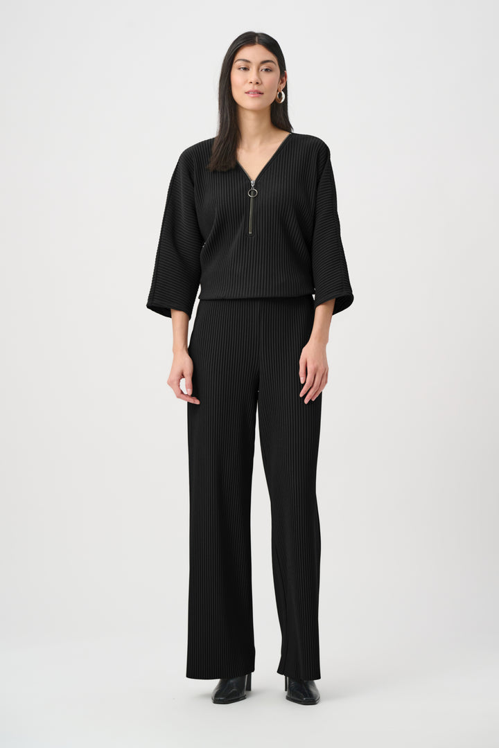 Pleated Scuba Crepe Wide-Leg Pants Style 254006F26