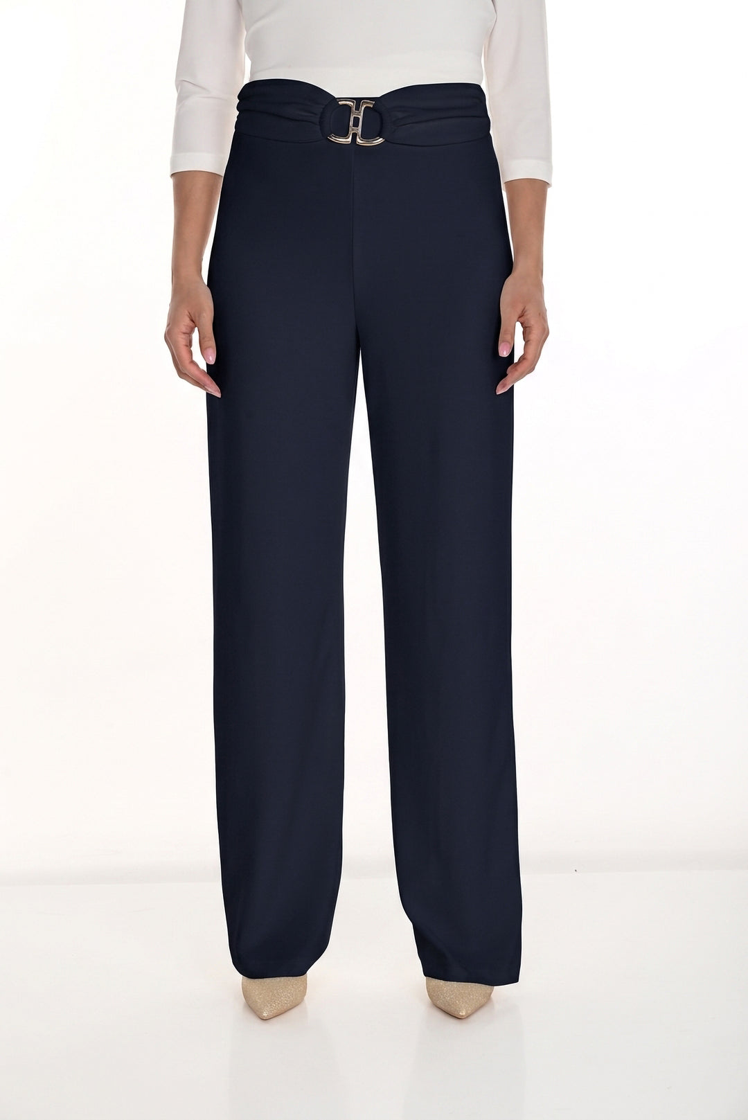 Gold Buckle High-Waisted Pant Style 254037