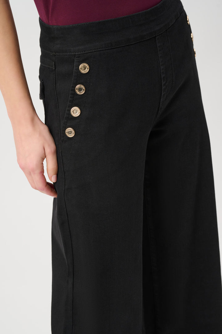 Classic Sailor Button Wide-Leg Jeans 254919W26