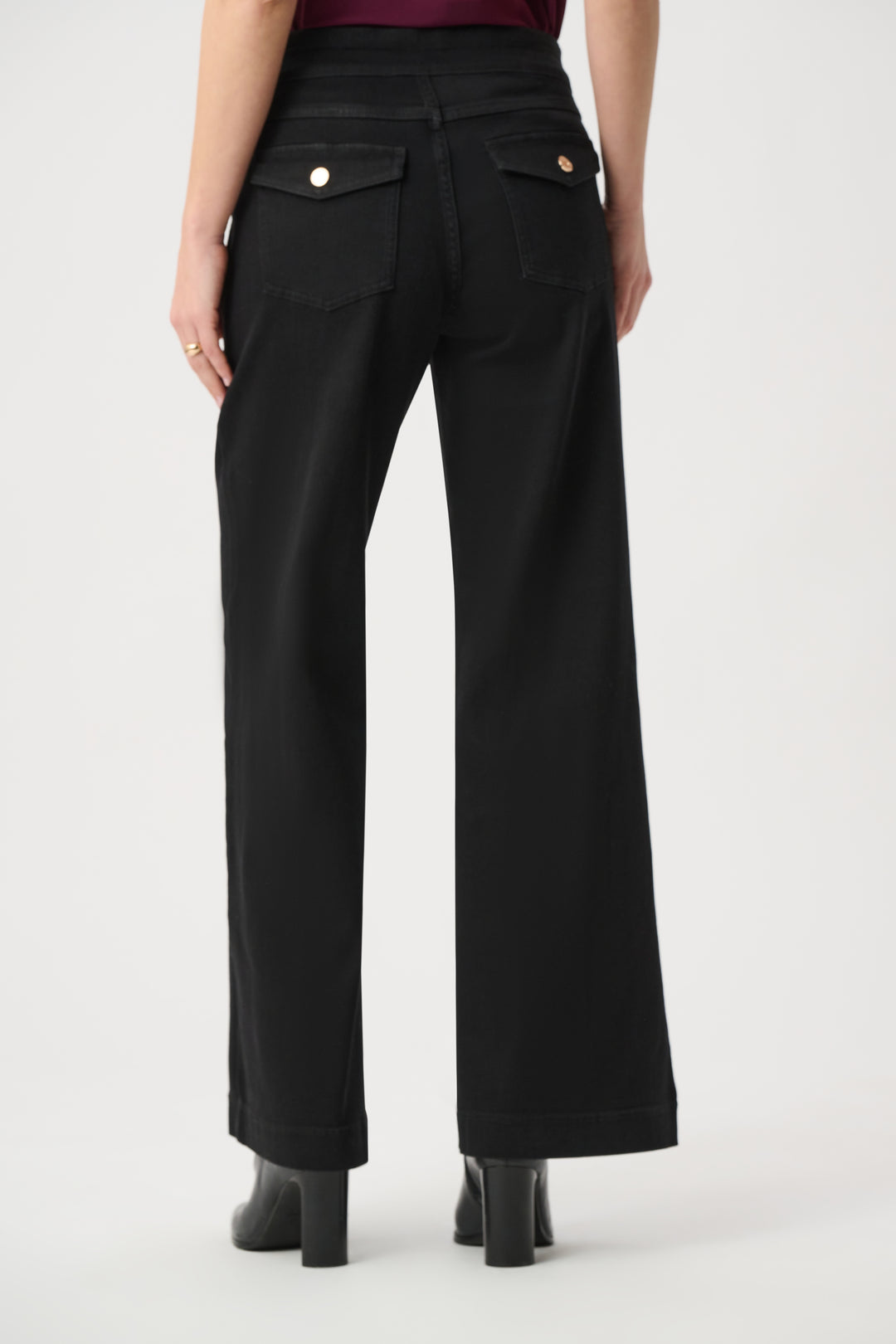 Classic Sailor Button Wide-Leg Jeans 254919W26