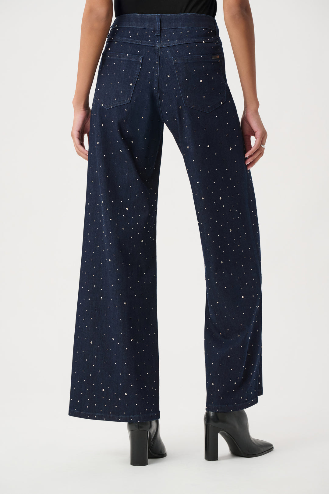 Classic Rhinestone Wide-Leg Jeans 254921W26
