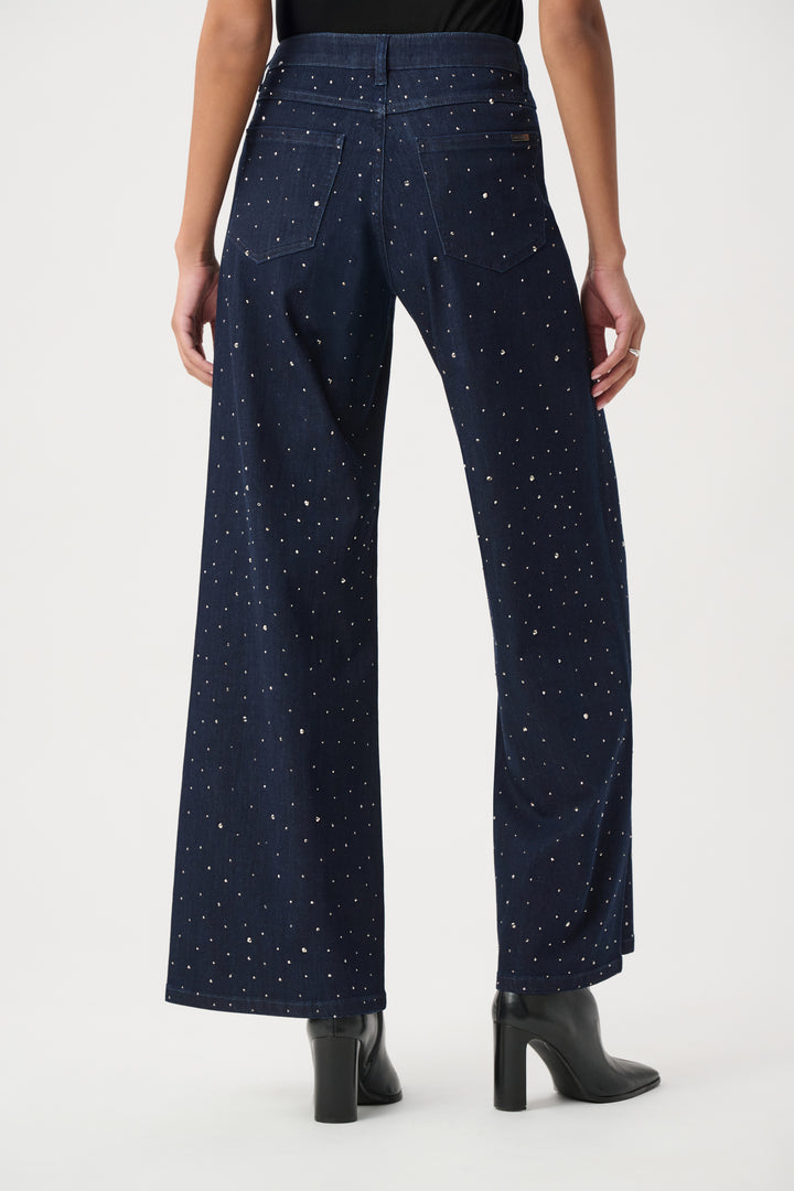 Classic Rhinestone Wide-Leg Jeans 254921W26