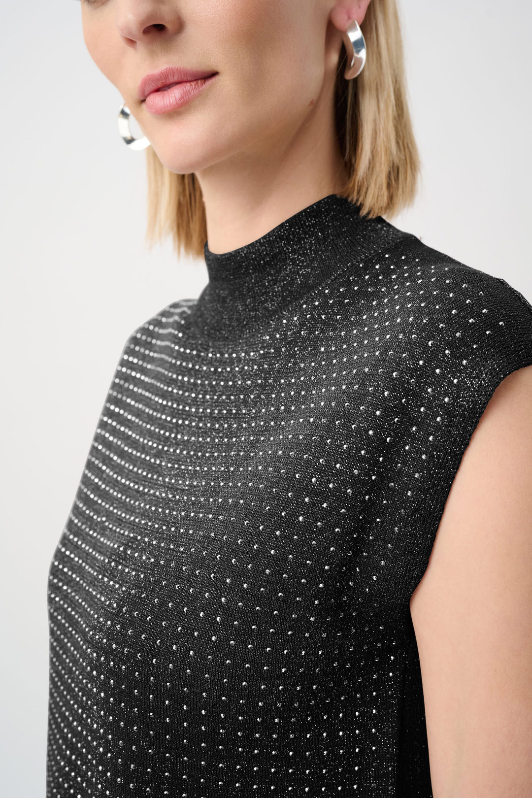 Sweater Knit Sleeveless Pullover with Iron-On Detail Style 254935F26