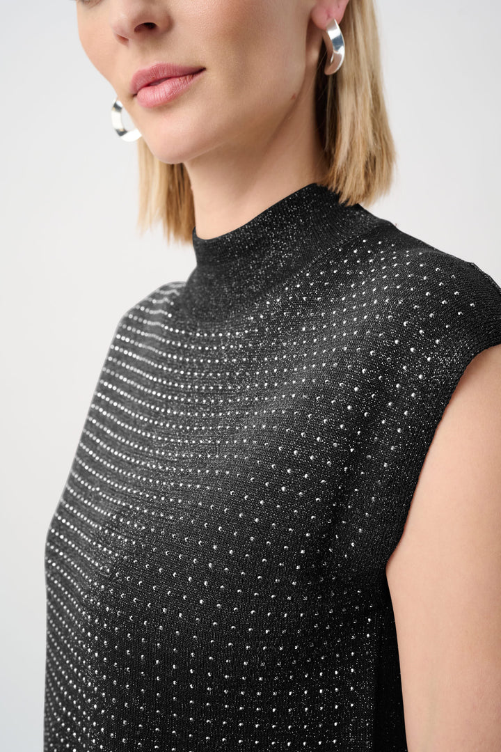 Sweater Knit Sleeveless Pullover with Iron-On Detail Style 254935F26