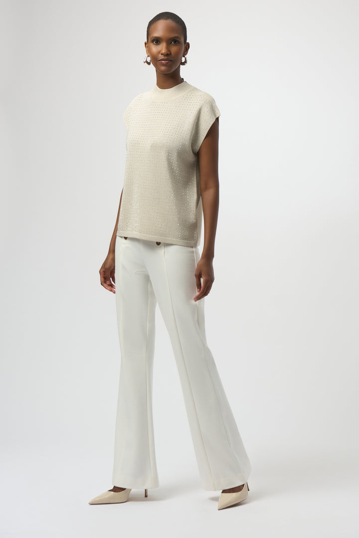Sweater Knit Sleeveless Pullover with Iron-On Detail Style 254935F26