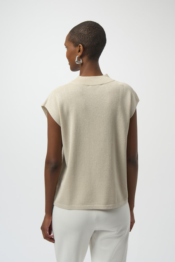 Sweater Knit Sleeveless Pullover with Iron-On Detail Style 254935F26