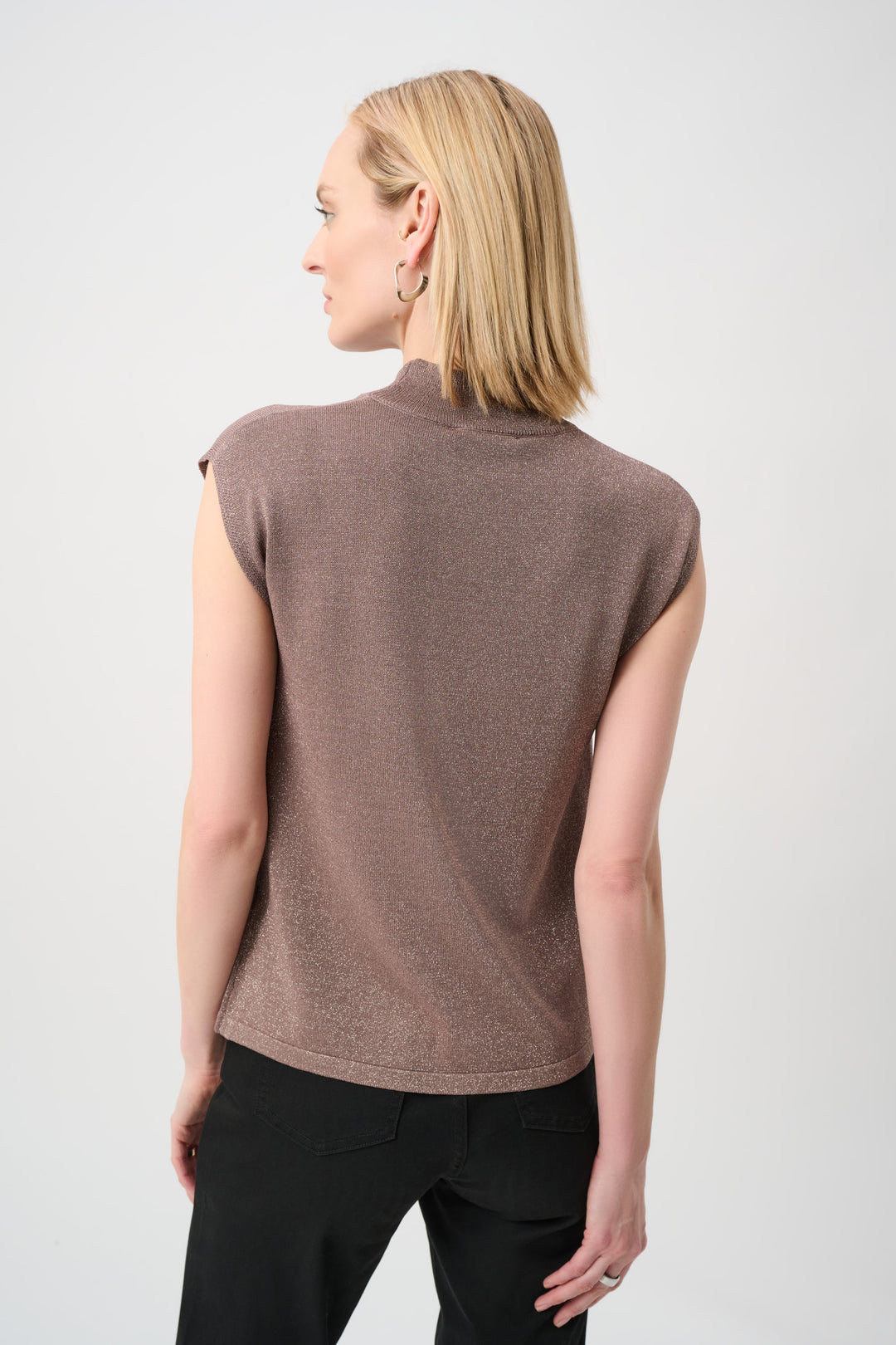 Sweater Knit Sleeveless Pullover with Iron-On Detail Style 254935F26