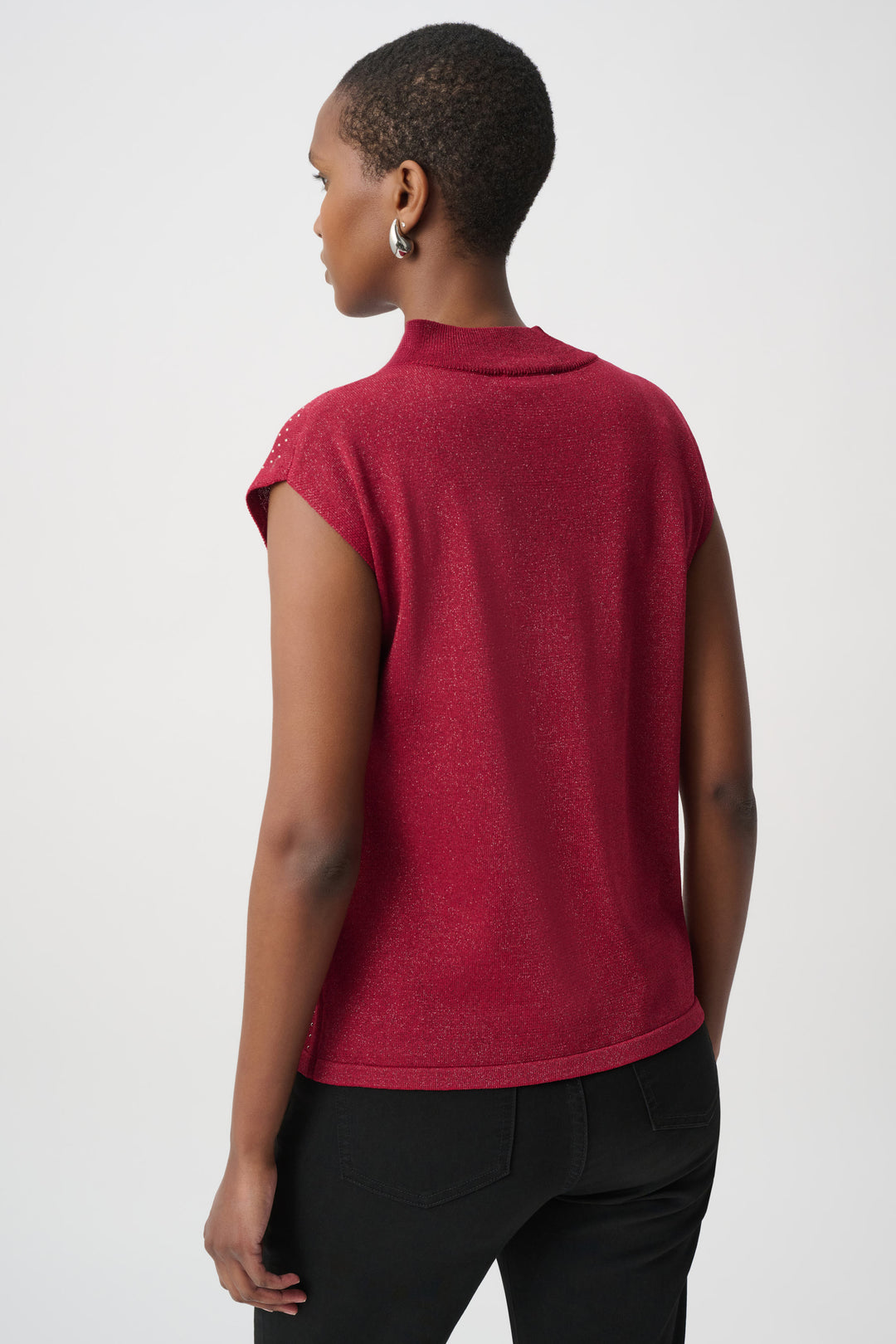 Embellished Sparkly Sleeveless Sweater 254935W26
