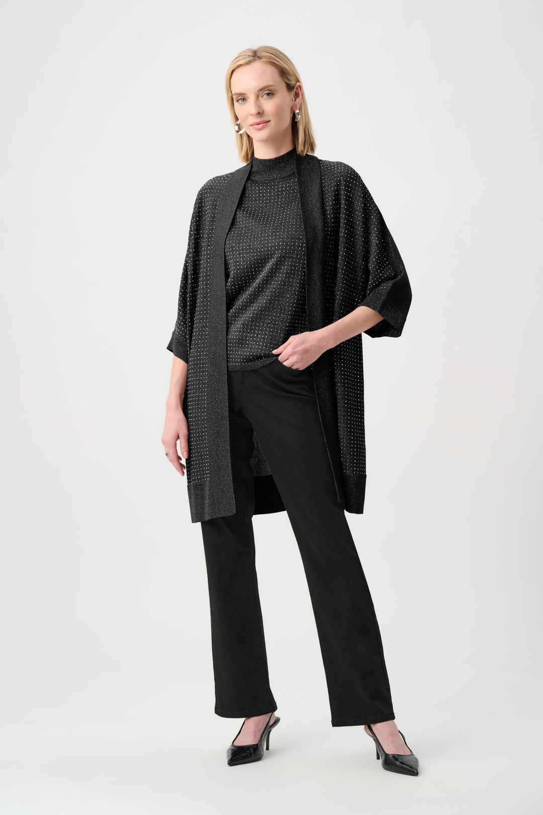 Sweater Knit Cover-Up with Iron-On Detail Style 254937F26