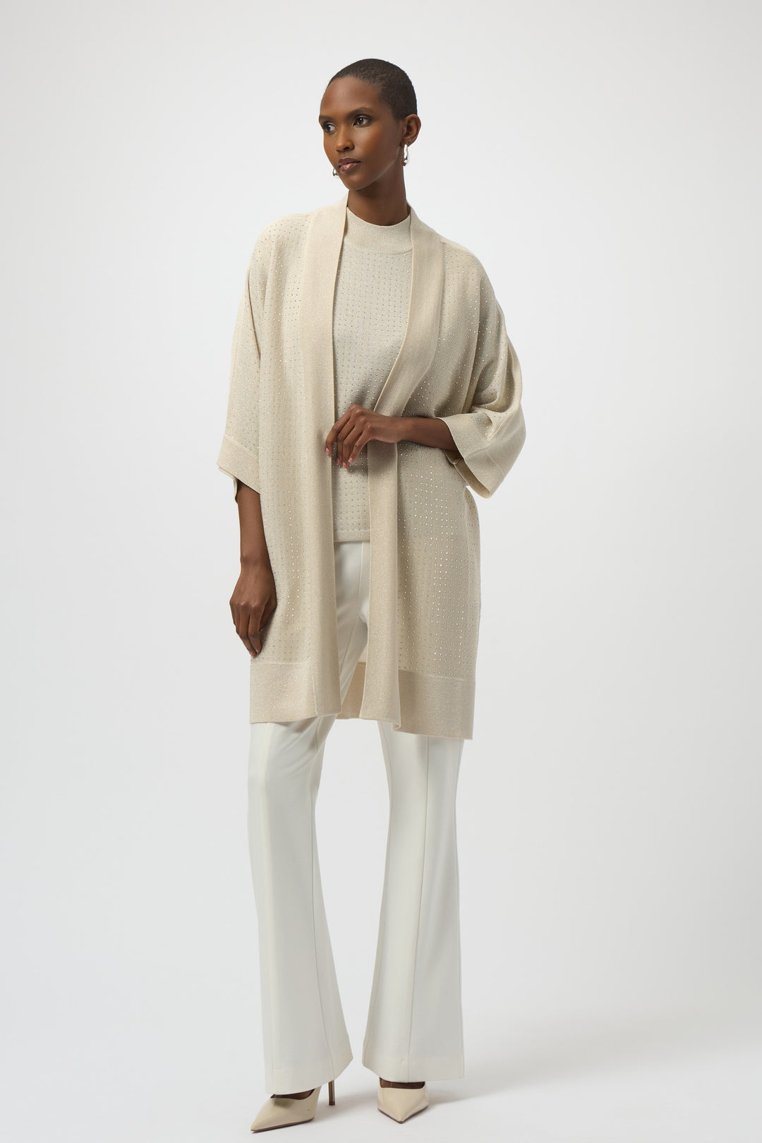 Sweater Knit Cover-Up with Iron-On Detail Style 254937F26