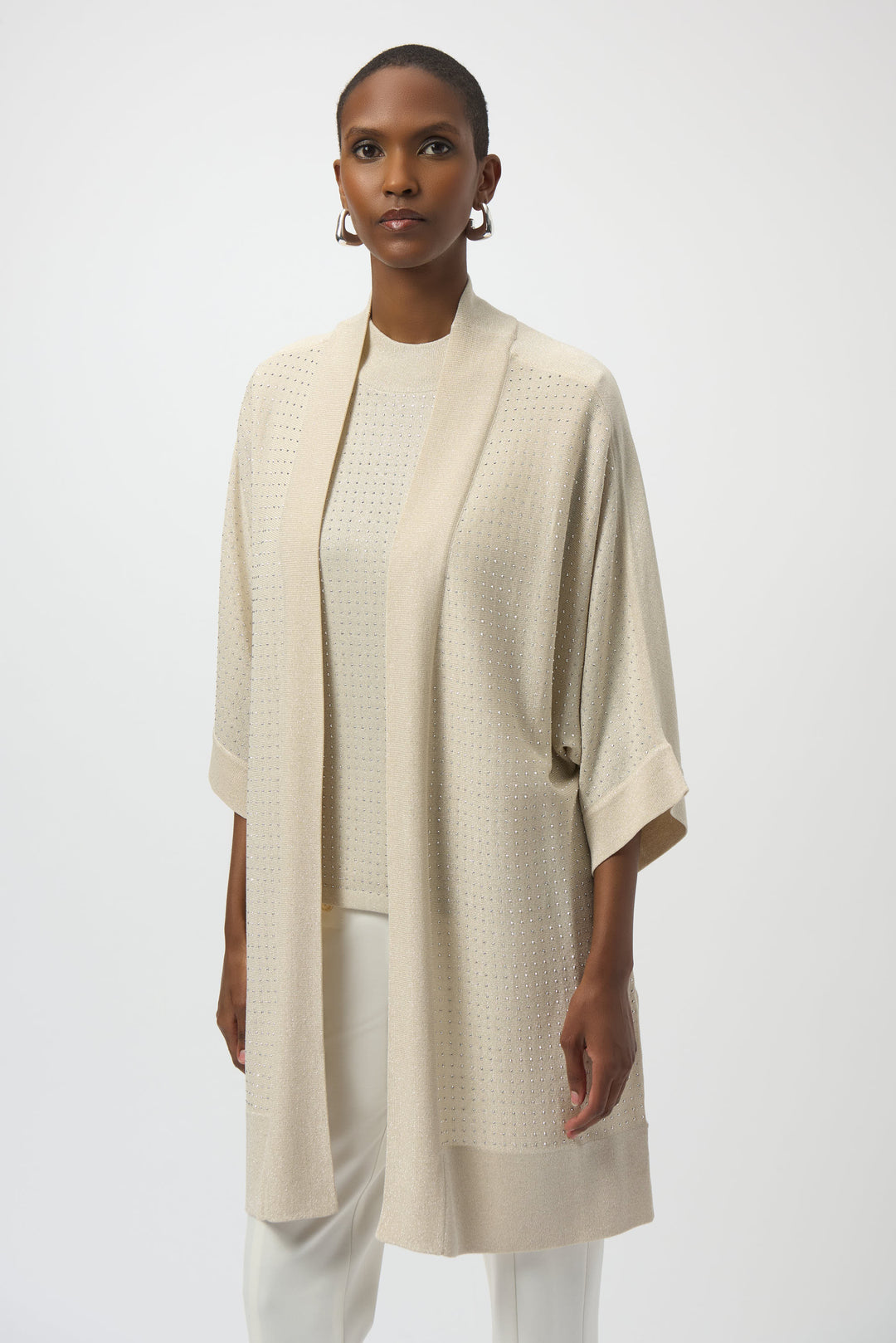 Sweater Knit Cover-Up with Iron-On Detail Style 254937F26