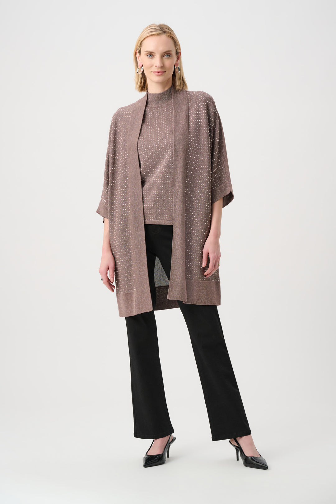 Sweater Knit Cover-Up with Iron-On Detail Style 254937F26