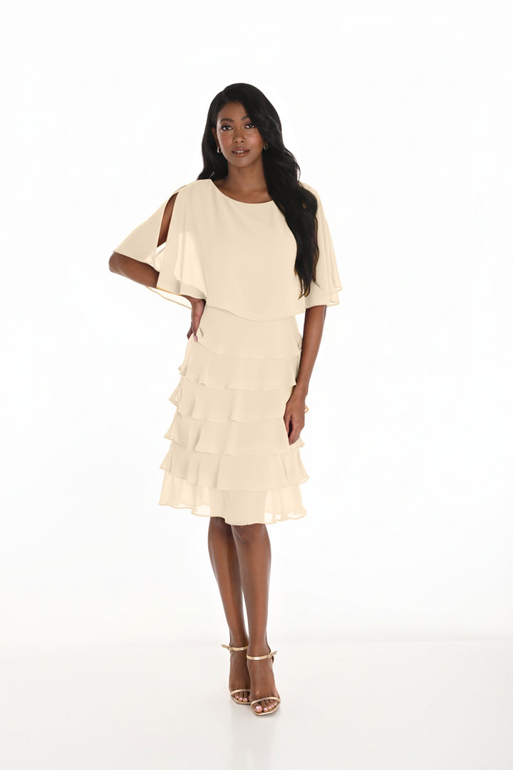 Ruffled Sleeveless Knee-length Dress Style 259029