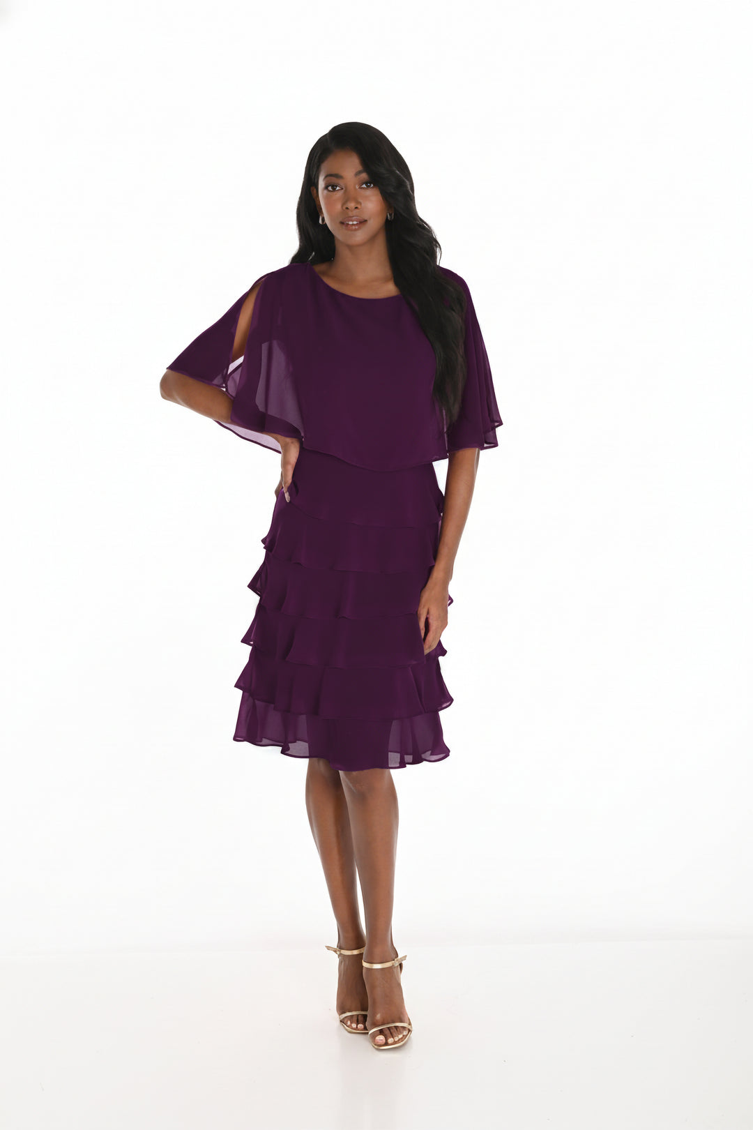 Ruffled Sleeveless Knee-length Dress Style 259029