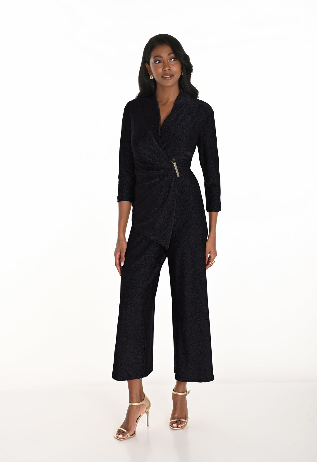V-neck Belted Wide-Leg Jumpsuit Style 259297