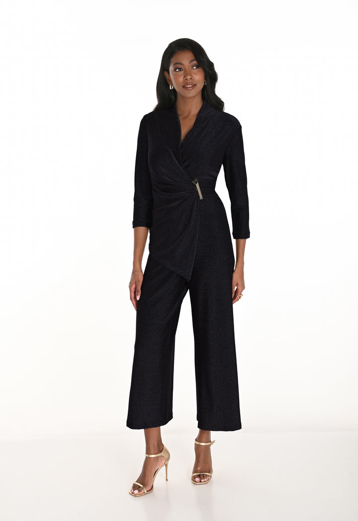 V-neck Belted Wide-Leg Jumpsuit Style 259297