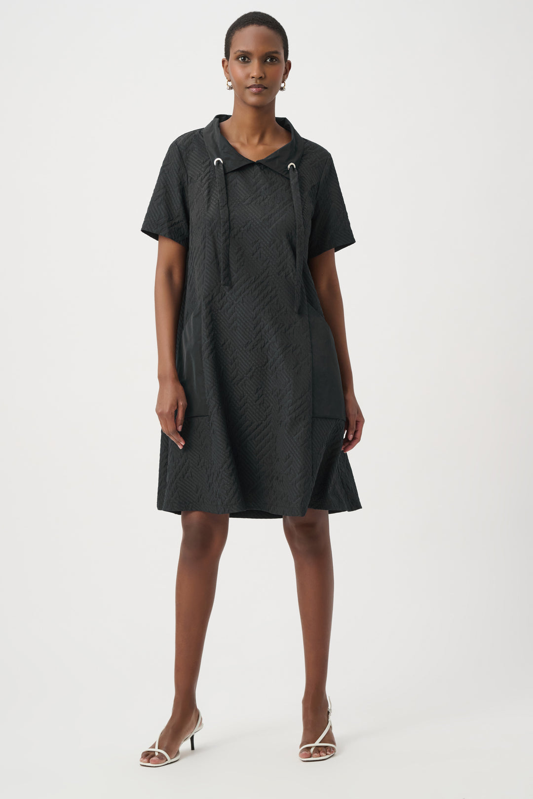 Geometric Textured Jacquard A-Line Dress 261027